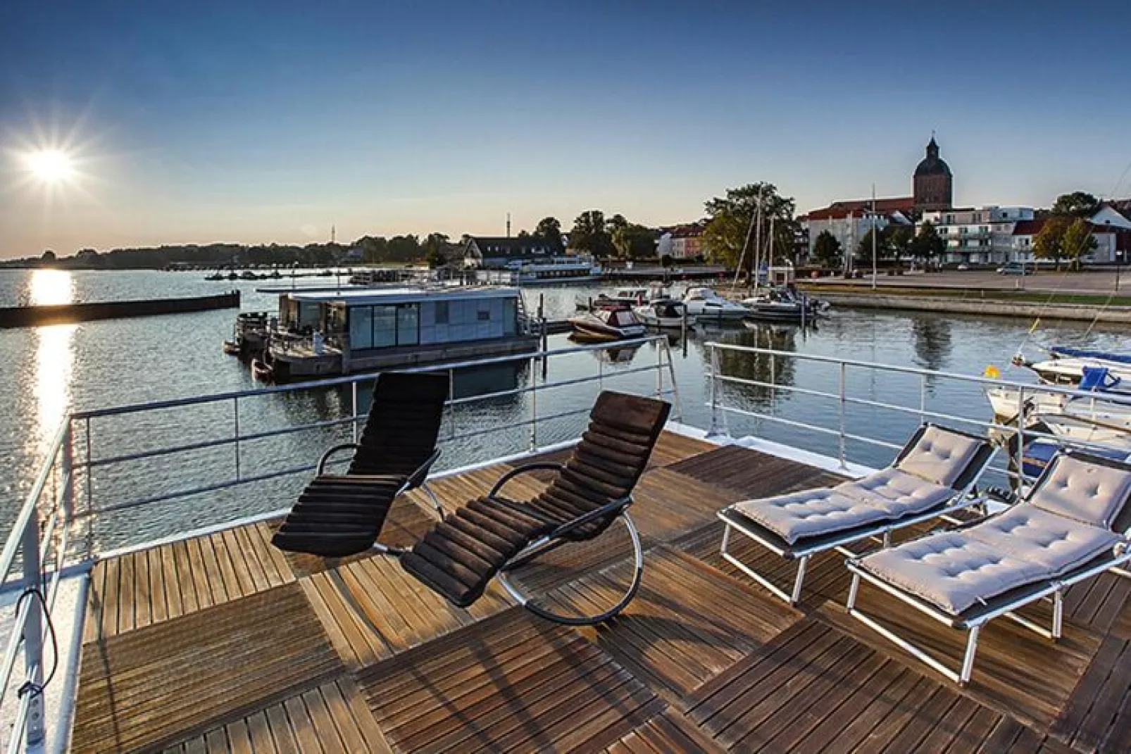 Houseboat Floating Houses Blue Active, Ribnitz-Damgarten-Blue Active-Terras