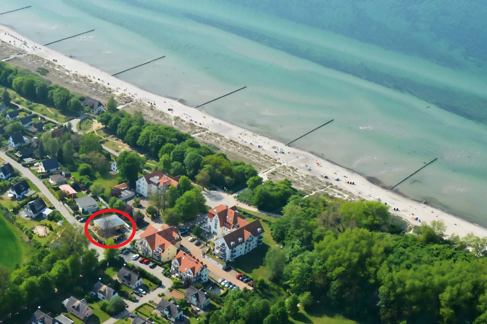 Inselhaus Paul auf der Insel Poel-Gebieden zomer 1km