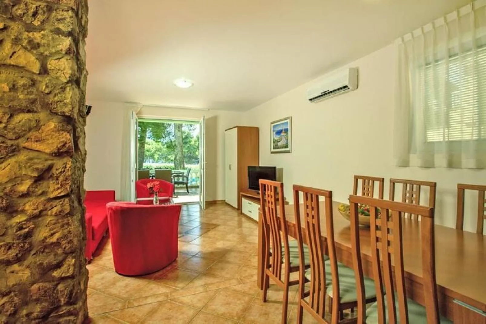 Matilde Beach Resort Vodice - Junior Apt A2plus2 Park View ca 36 qm für 4 Pers B&B-Woonkamer