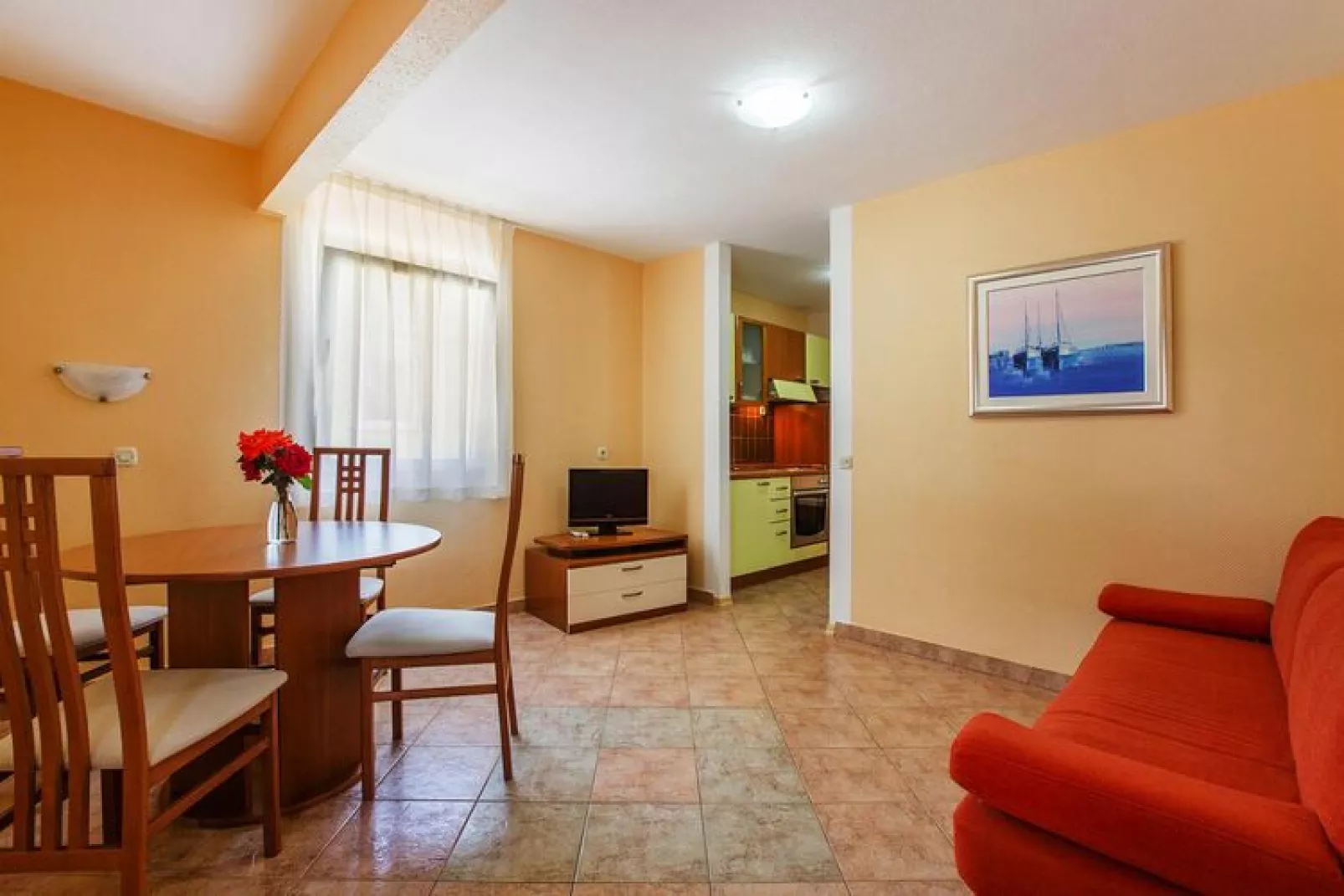 Matilde Beach Resort Vodice - Junior Apt A2plus2 Park View ca 36 qm für 4 Pers B&B-Woonkamer