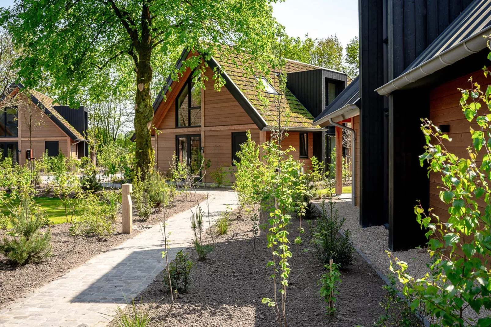 Bos Villa met Sauna  8 personen-Tuinen zomer