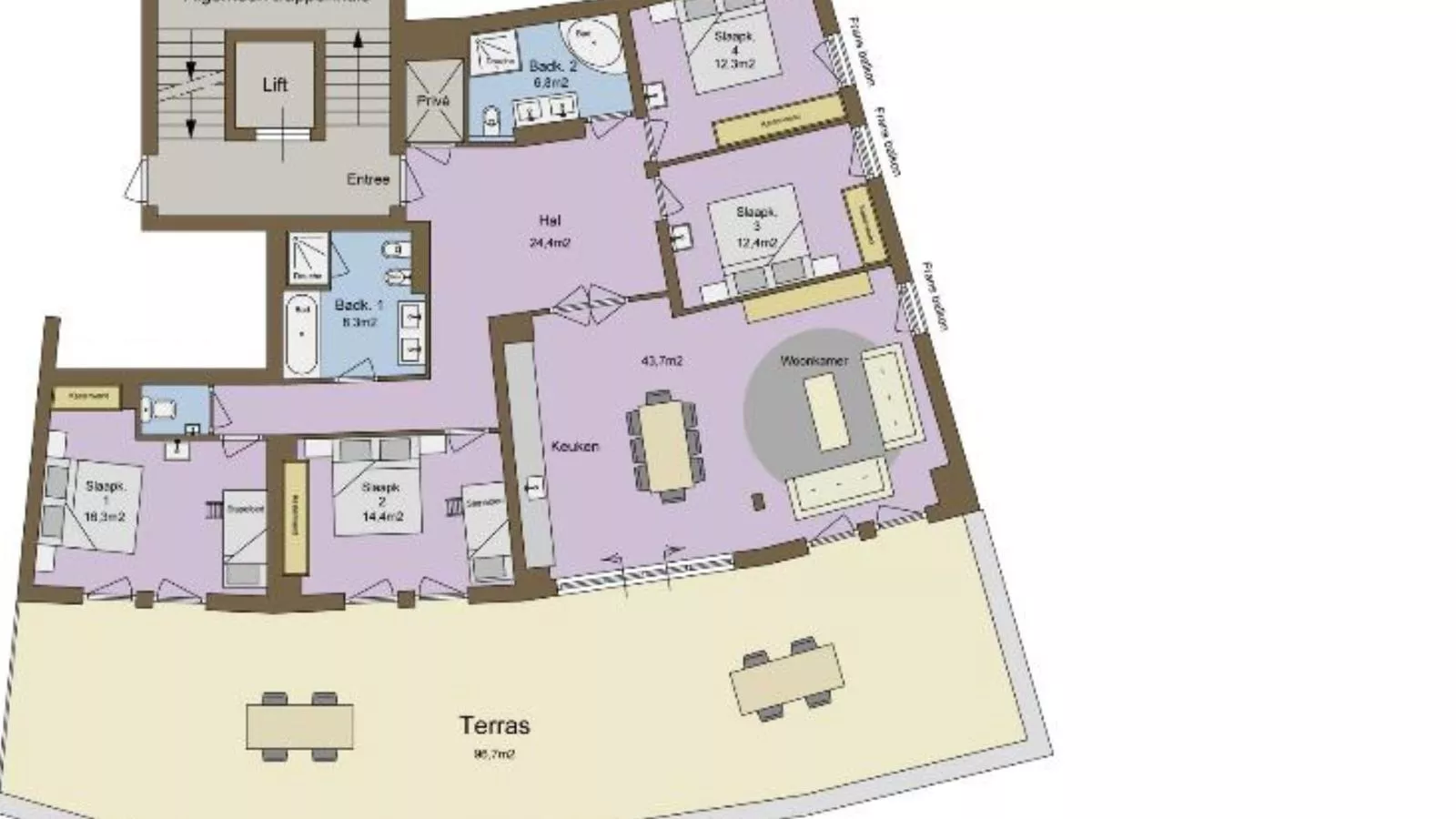 Drei Berge Top 2-Plattegrond