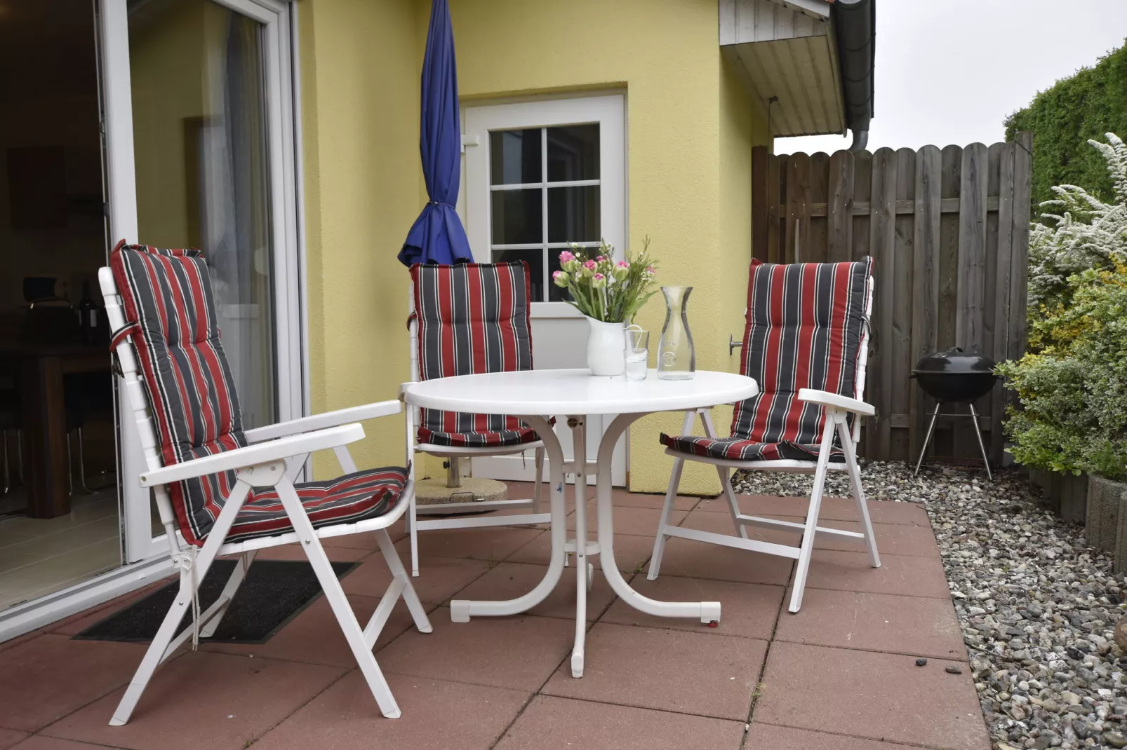 Ferienhaus Windflüchter am Salzhaff-Terrasbalkon