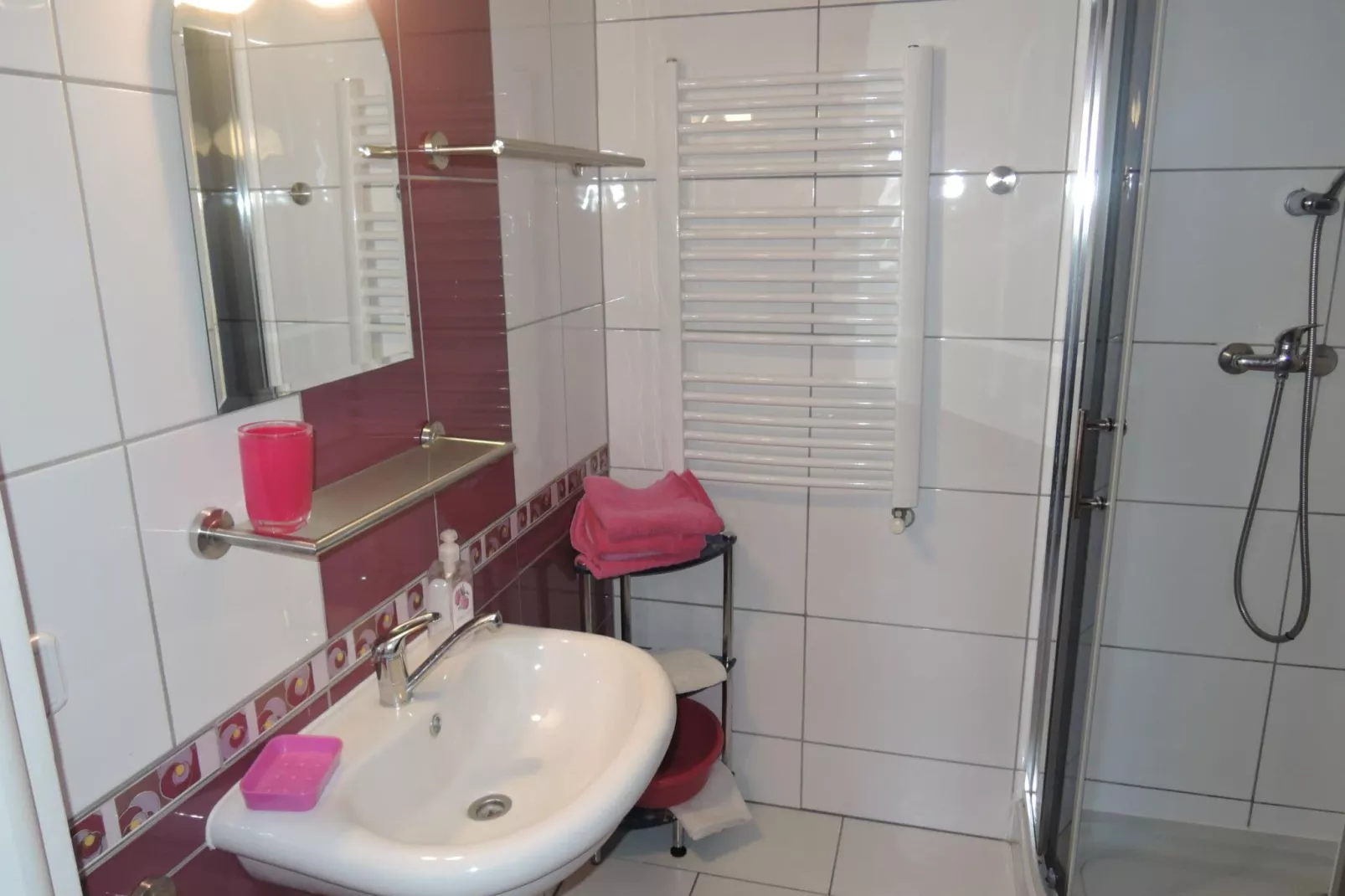 Apartament 4 osobowy fioletowy biskupi-Badkamer