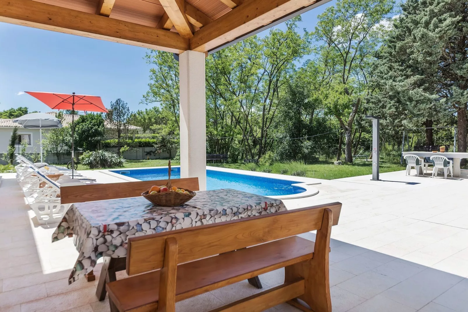 Villa Ana with private pool near Rabac-Terrasbalkon