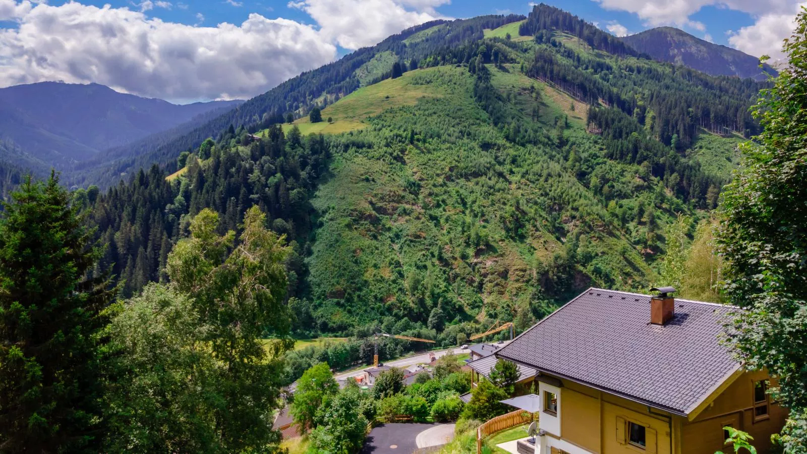 Chalet Huski Viehhofen-Buitenkant zomer