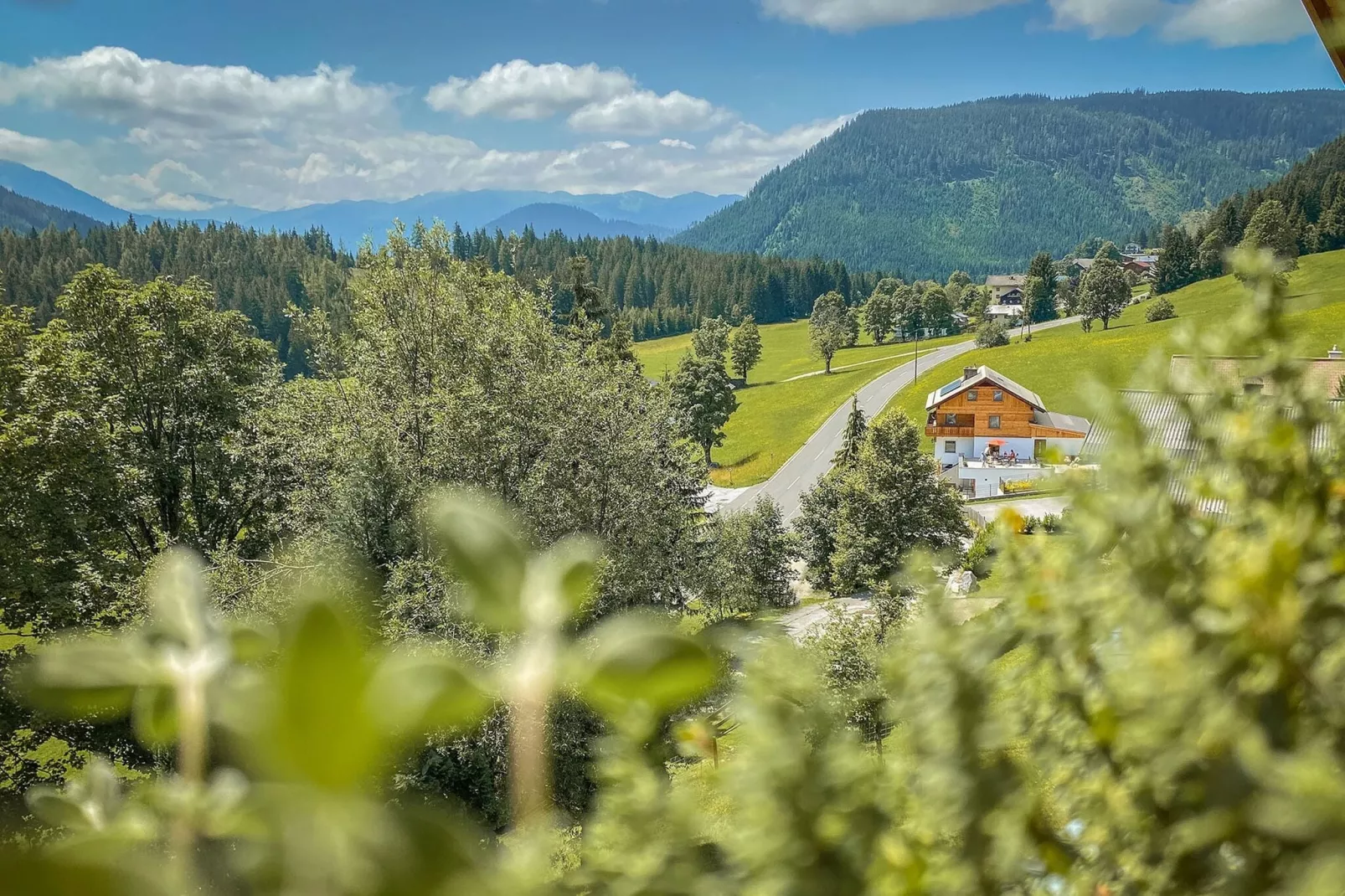 Ferienhaus Dachsteinheim-Uitzicht zomer