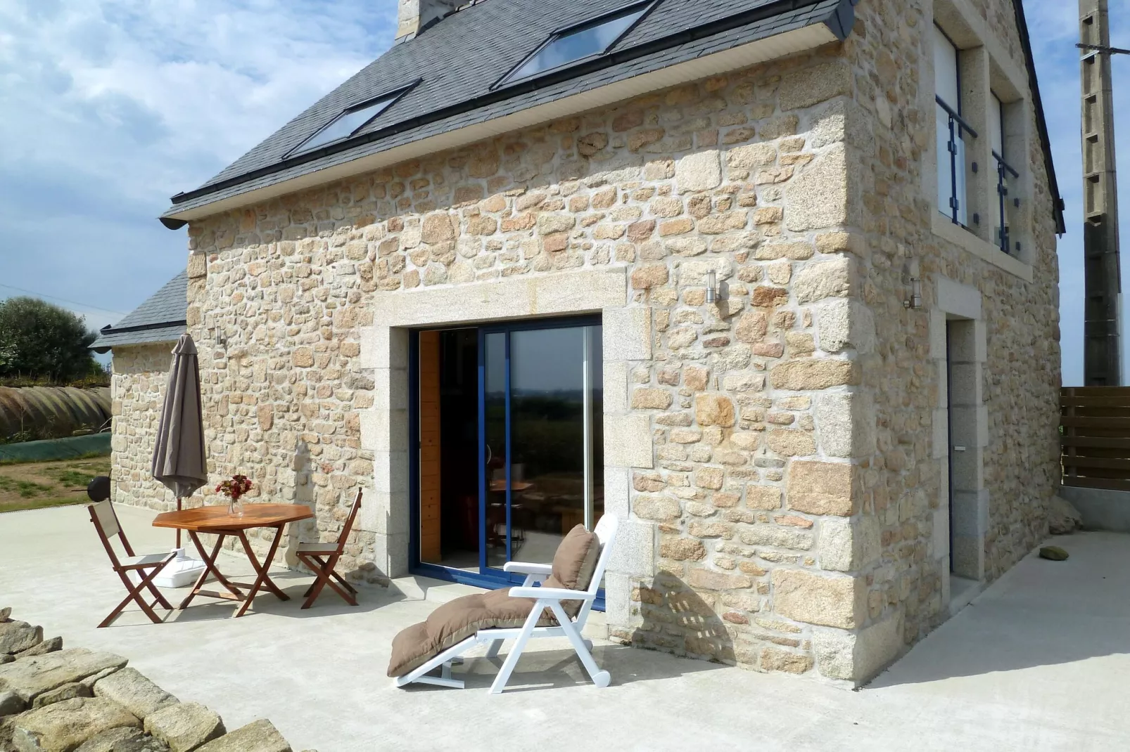 Ferienhaus mit teils Meerblick Cléder-Terrasbalkon