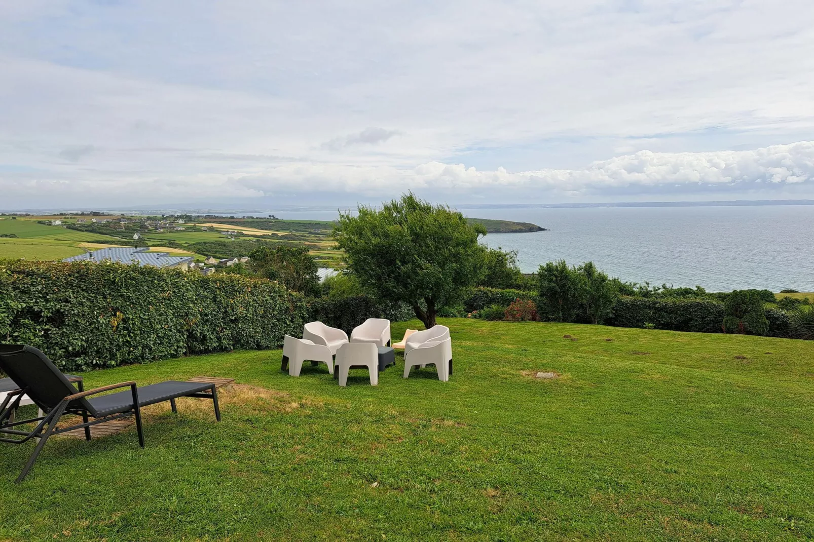 180° Panorama Meerblick Ferienhaus Telgruc-sur-Mer-Tuinen zomer