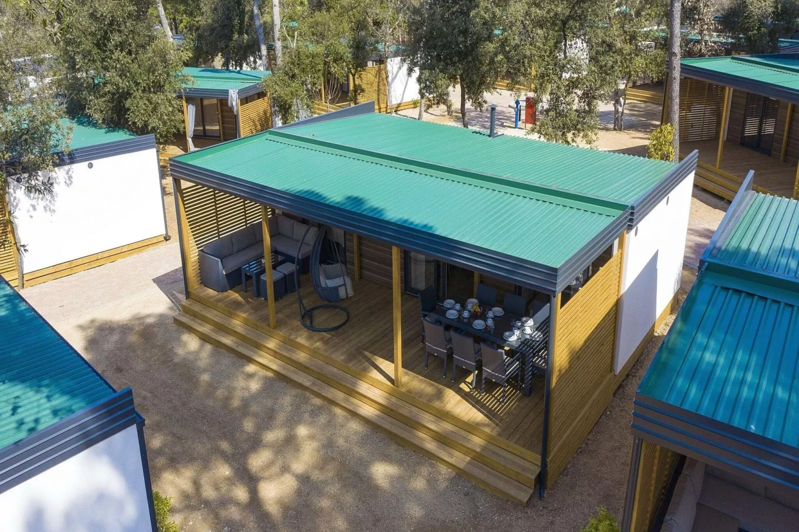 Mobile Homes Soline Biograd-Dalmatia Glamping Family Deluxe-Buitenkant zomer