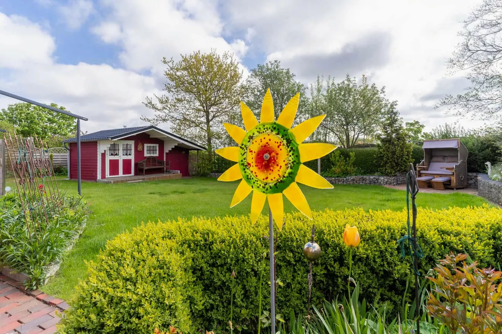 Ferienhaus Sturmschwalbe St Peter-Ording-Tuinen zomer