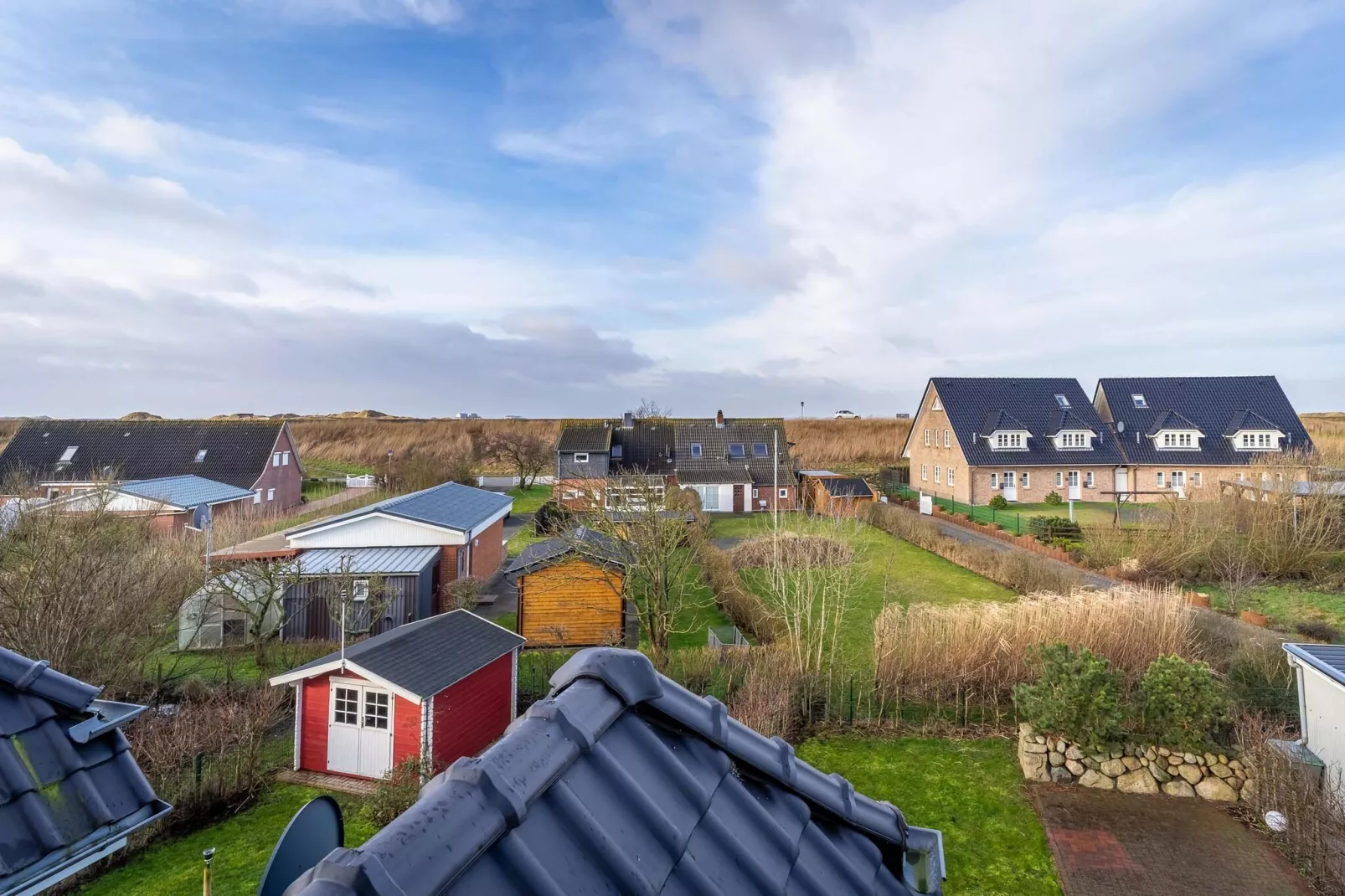 Doppelhaushälfte Meeblick St Peter-Ording-Uitzicht zomer