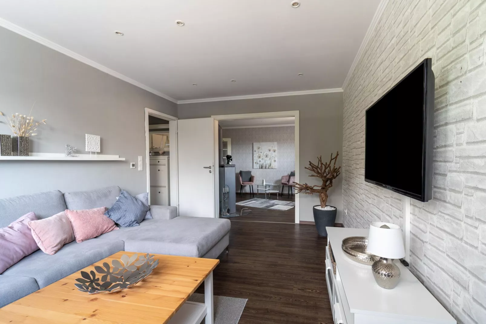 Modern appartement met zwembad in de Harz-Woonkamer