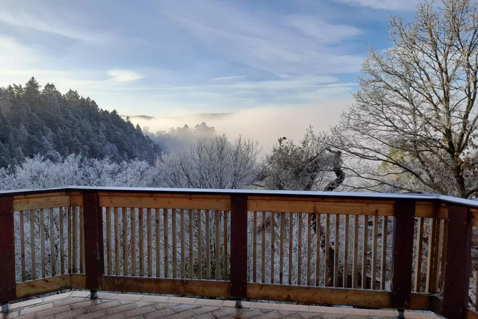 Ferienhaus Sackpfeifenblick-Uitzicht winter