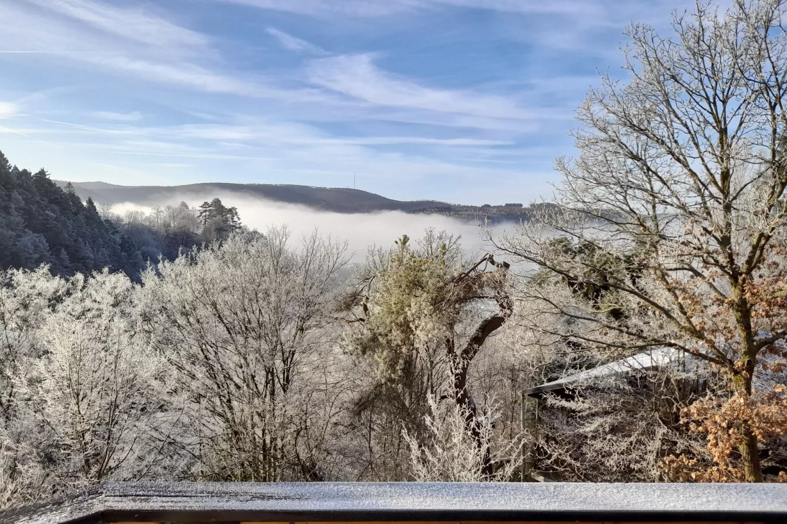 Ferienhaus Sackpfeifenblick-Uitzicht winter