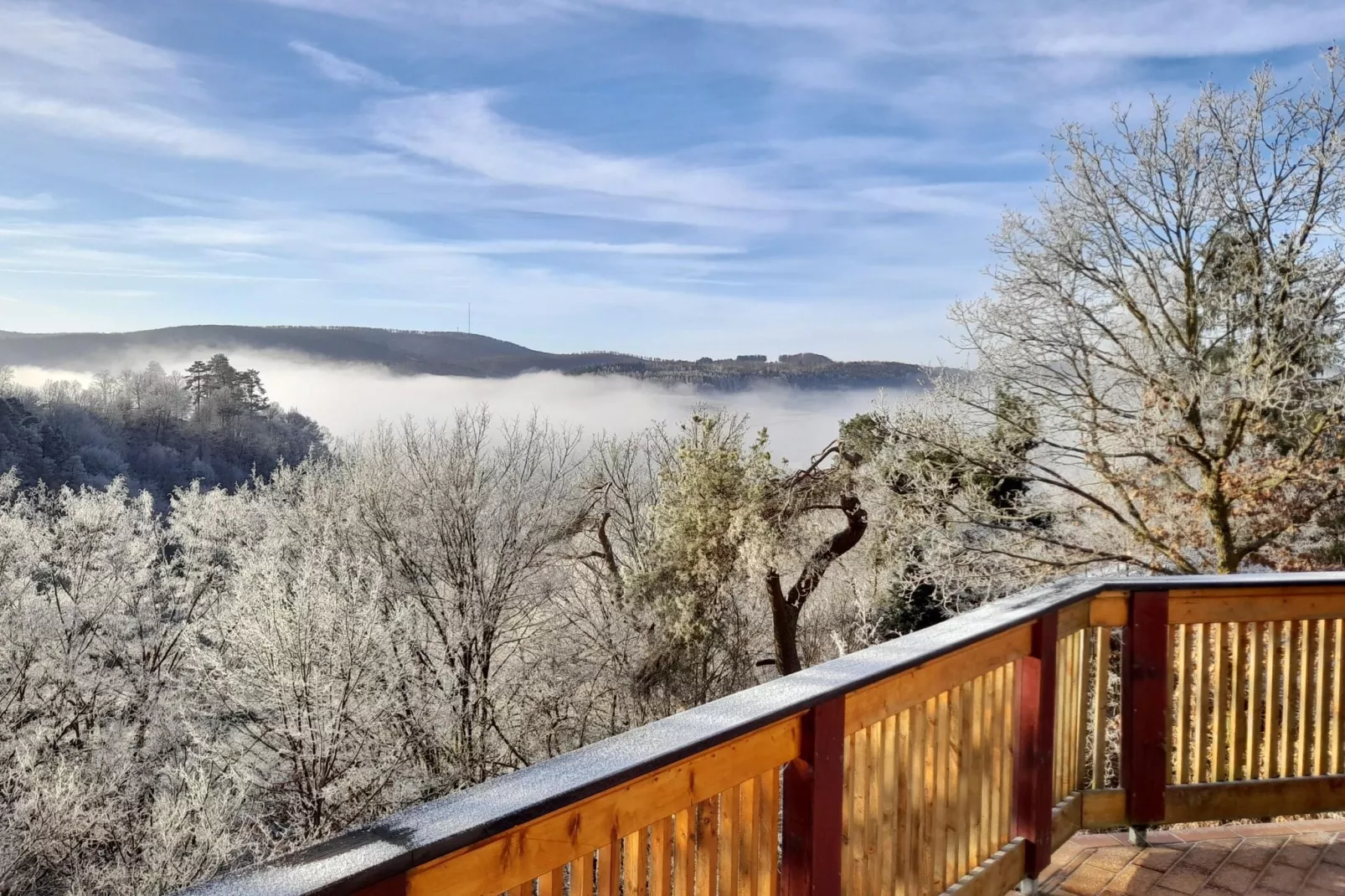 Ferienhaus Sackpfeifenblick-Uitzicht winter