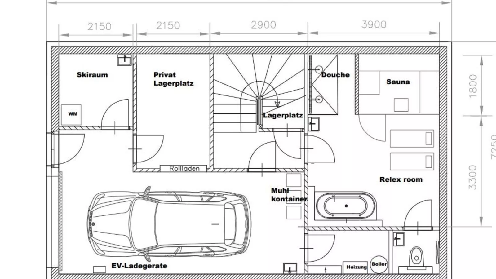 Haus Ganbei-Plattegrond