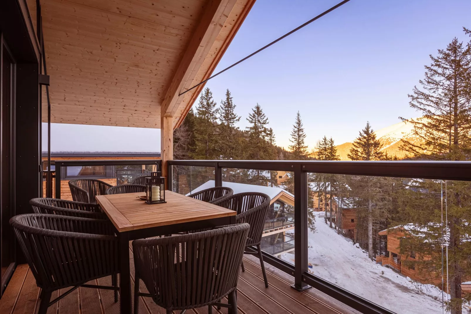 Naturchalets Turracher Höhe 6-Terrasbalkon