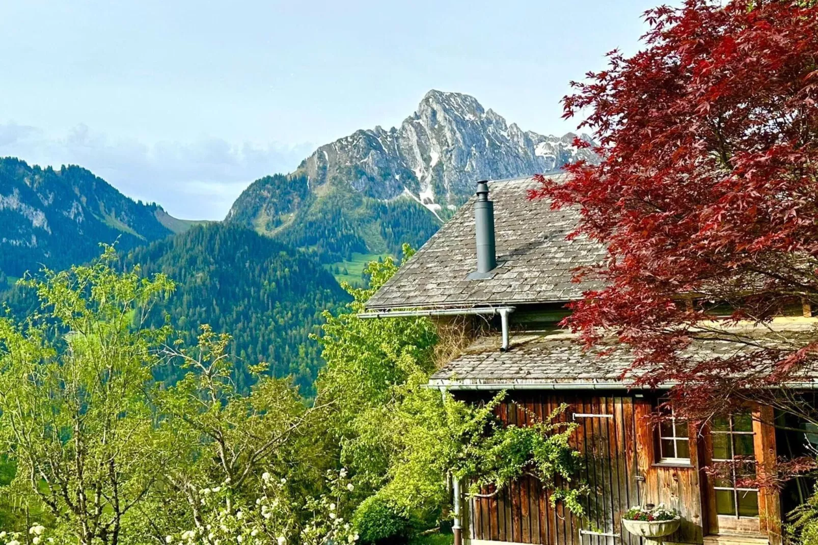 Gstaad Paradise View Chalet with Outdoor Jacuzzi-Uitzicht zomer