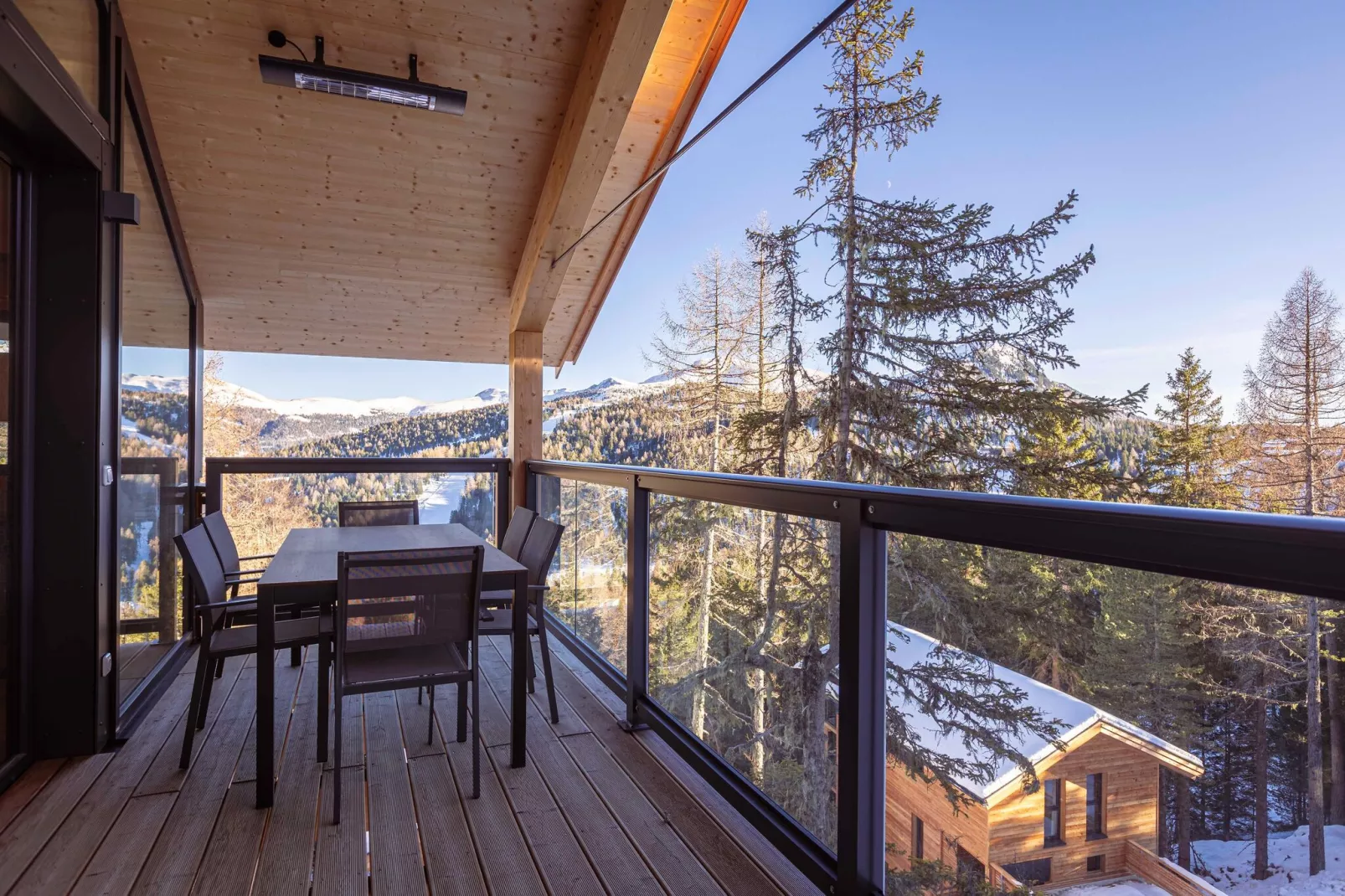 Naturchalets Turracher Höhe 5-Terrasbalkon