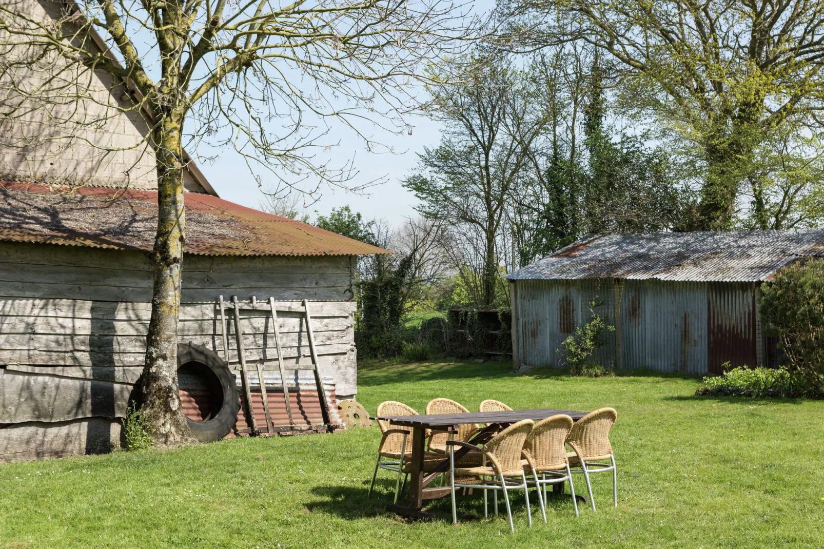 La petite Grenterie en mobil home-Terrasbalkon