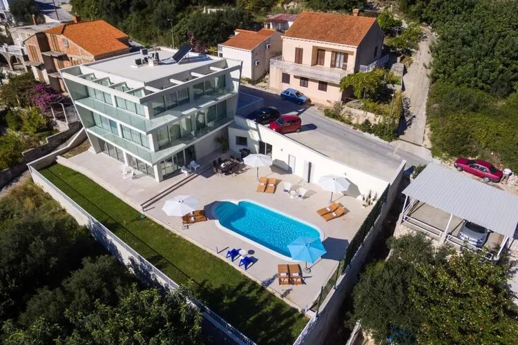 Villa Dupcic - Five-Bedroom Villa with Private Pool and Sea View-Buitenlucht