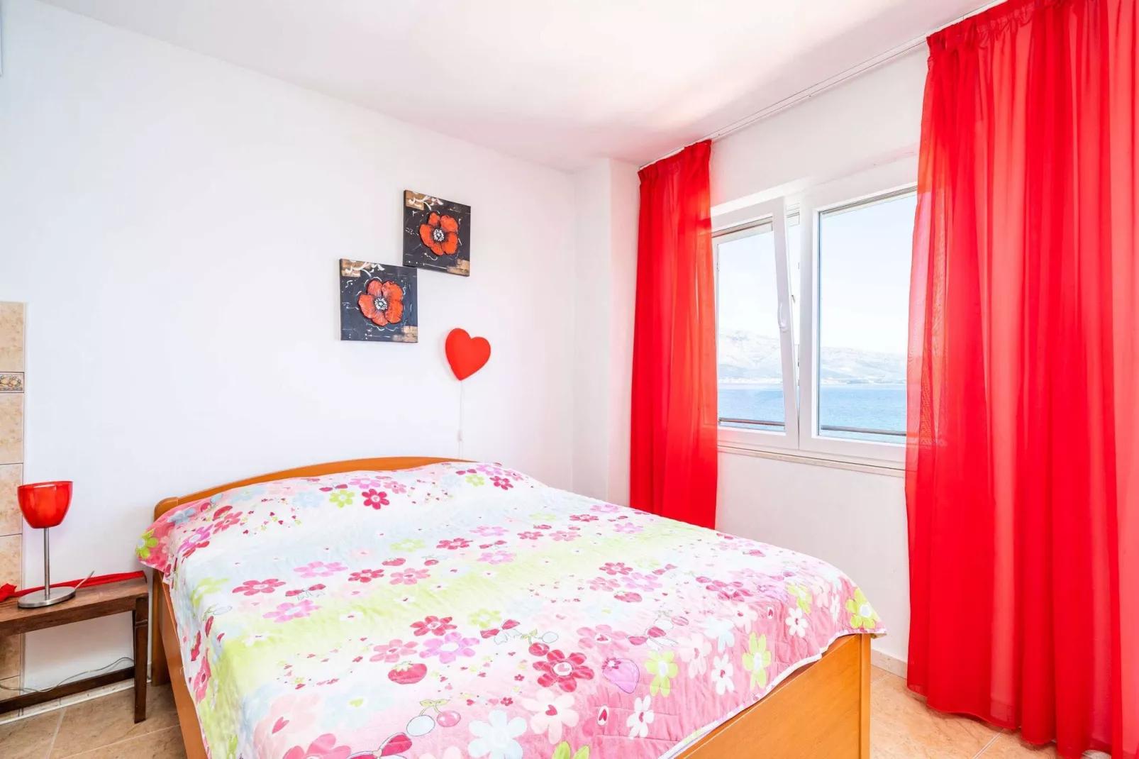 Apartments Nikolina (LU) - Studio with Sea View-Slaapkamer