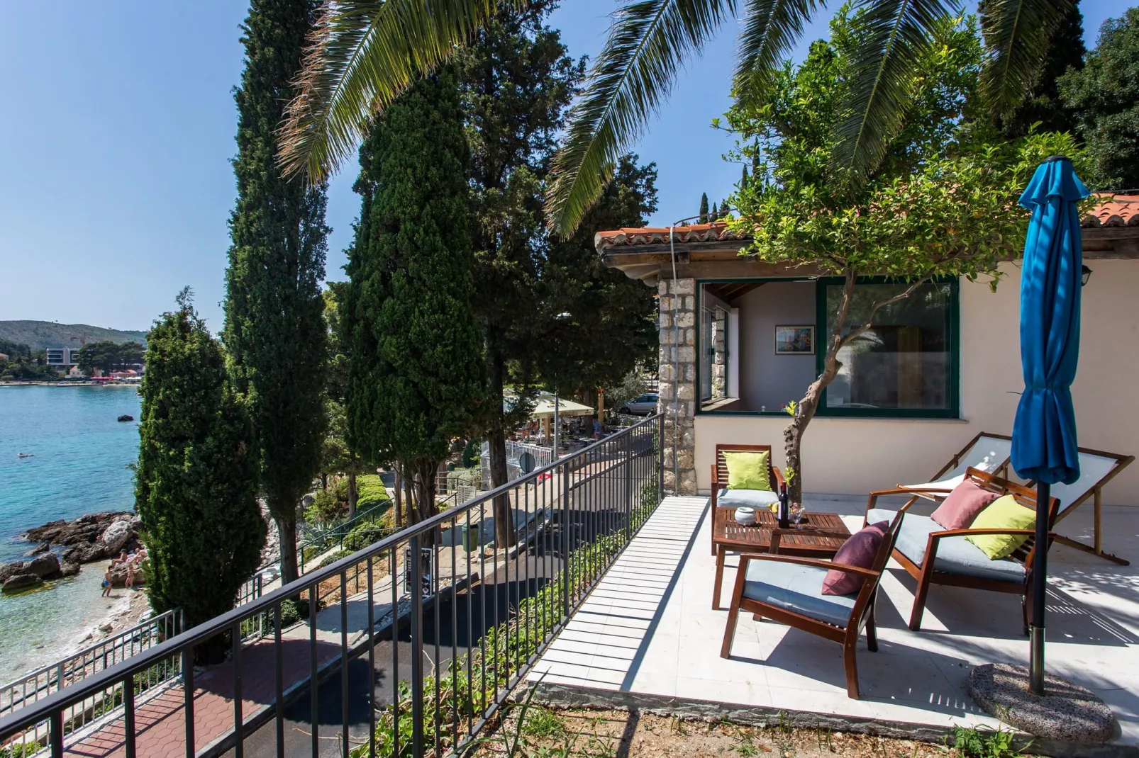 Villa Mirjana - One Bedroom Apartment with Terrace and Sea View (Naranča)-Terras