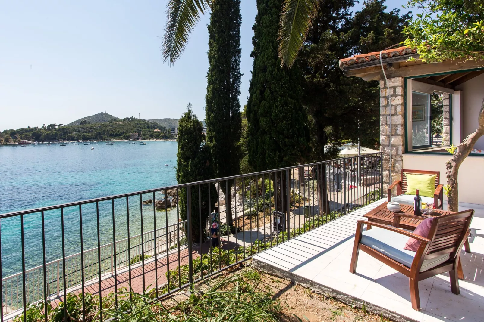 Villa Mirjana - One Bedroom Apartment with Terrace and Sea View (Naranča)-Terras