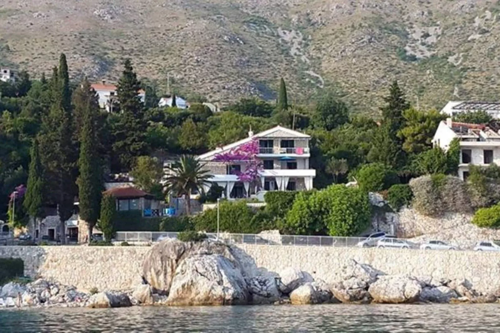 Villa Mirjana - One Bedroom Apartment with Terrace and Side Sea View (Taverna)-Buitenlucht