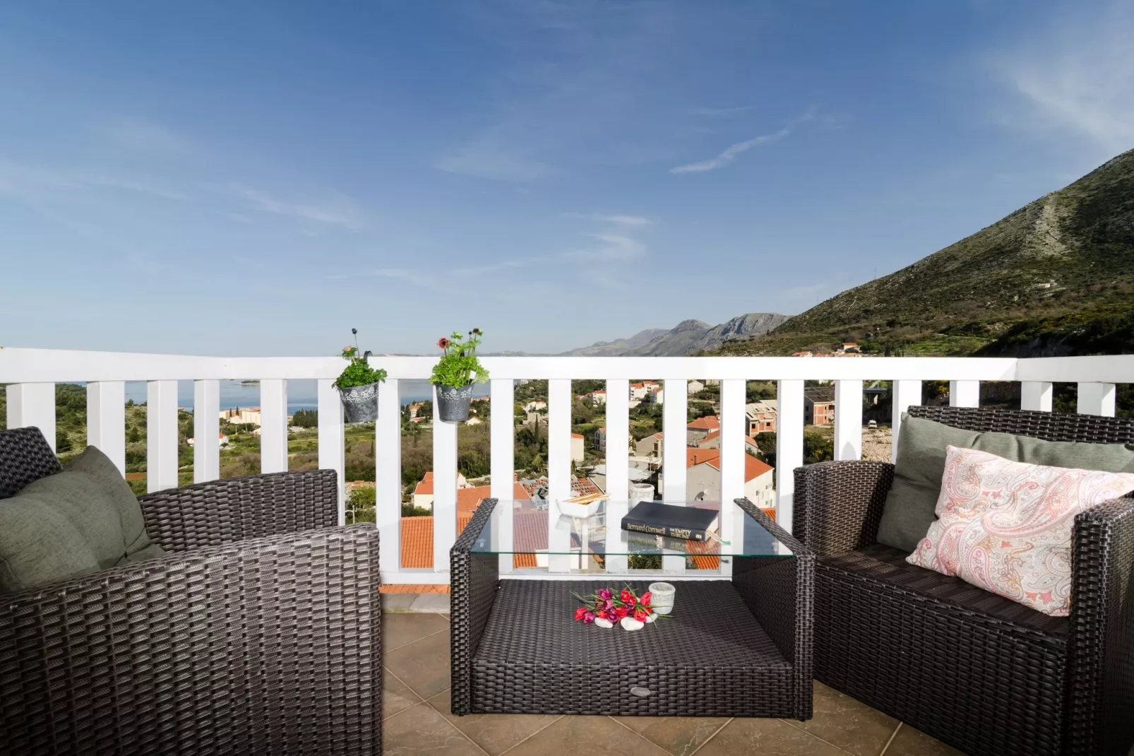 Apartments Villa Bell Memories-One Bedroom Apartment with Balcony and Sea View (A4)-Terrasbalkon