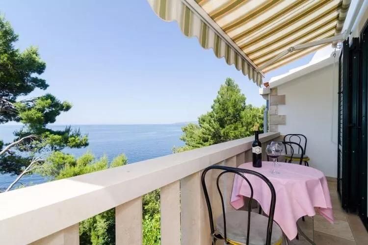 Apartments Plavac Mali- Two Bedroom Apartment with Balcony and Sea View-Terrasbalkon