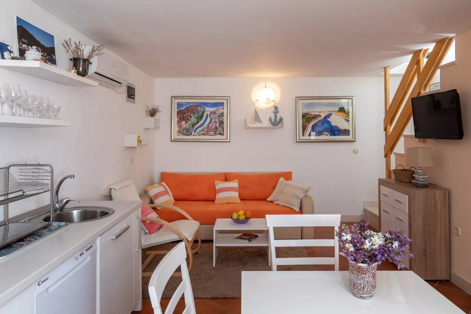 Holiday Home Anima Maris- Duplex Two Bedroom Holiday Home with Terrace and Sea View-Keuken