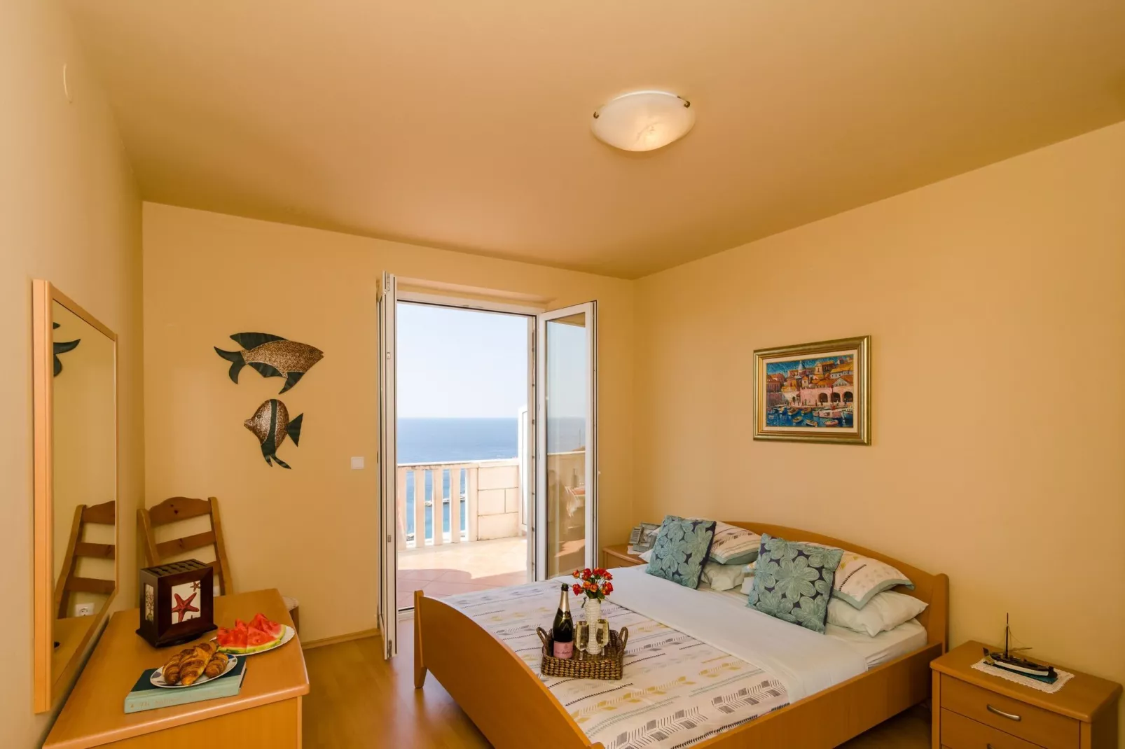 Apartments Bonavista - Superior Two Bedroom Apartment with Balcony and Sea View (A1)-Slaapkamer