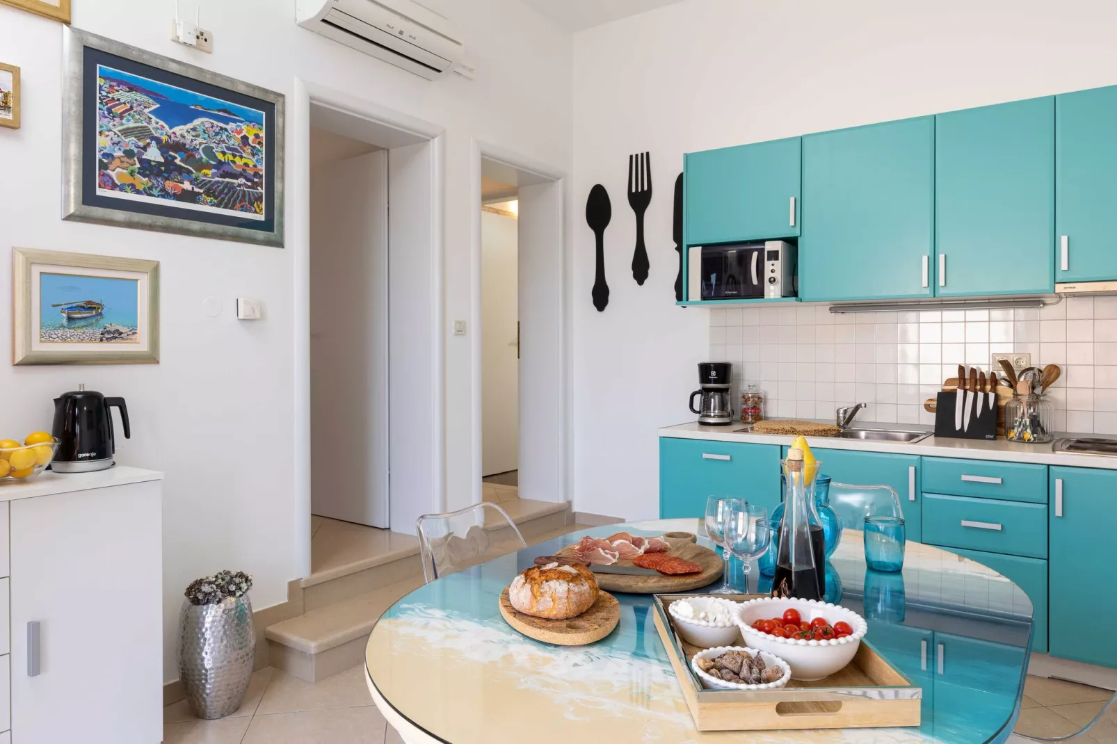 Apartments Subrenum - Comfort Two Bedroom Apartment with Terrace and Sea View (A2)-Keuken