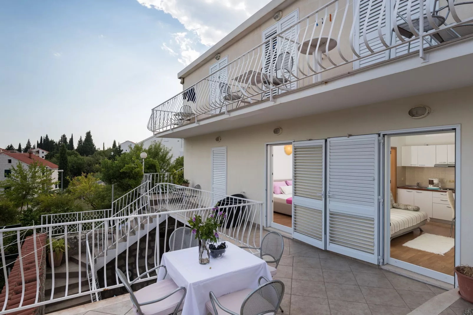 Apartments & Room Eva Slano - One Bedroom Apartment with Terrace and Sea View ( Srednji )-Terras