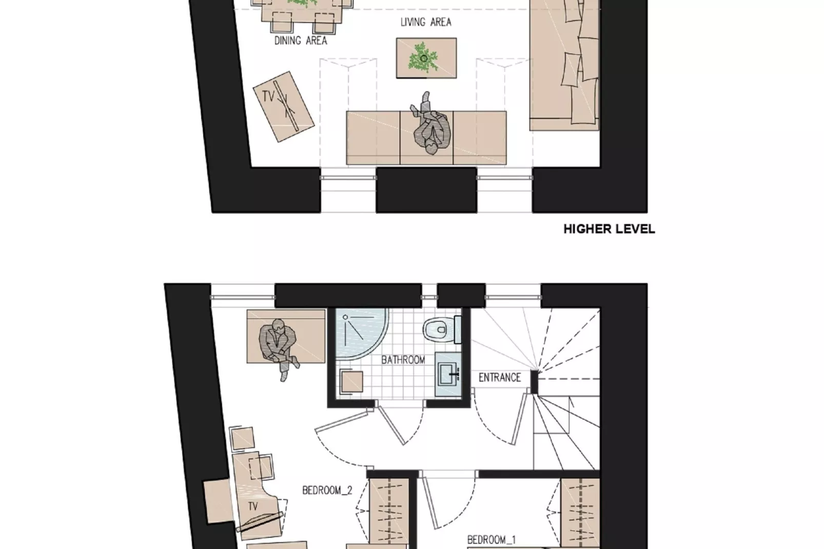 Apartments Foteza - Duplex Two Bedroom Apartment (Second\/ Third Floor)-Binnen