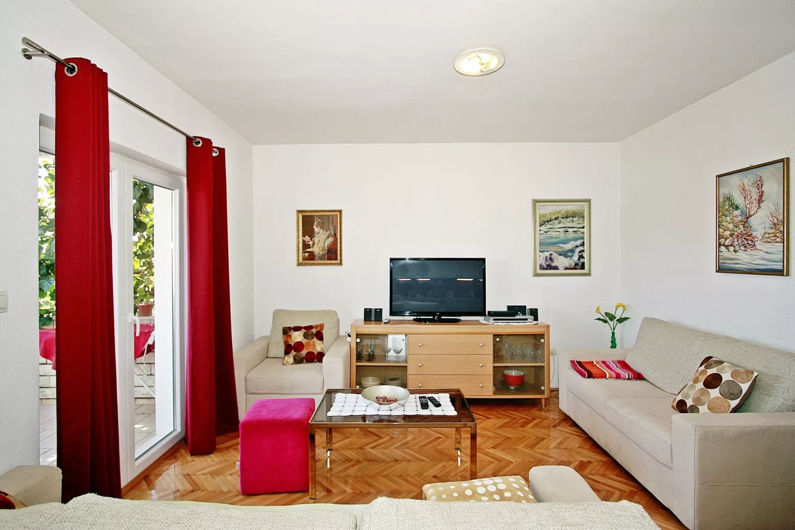 Apartments Martić - Four Bedroom Apartment with Terrace and Sea View - (ST)-Woonkamer