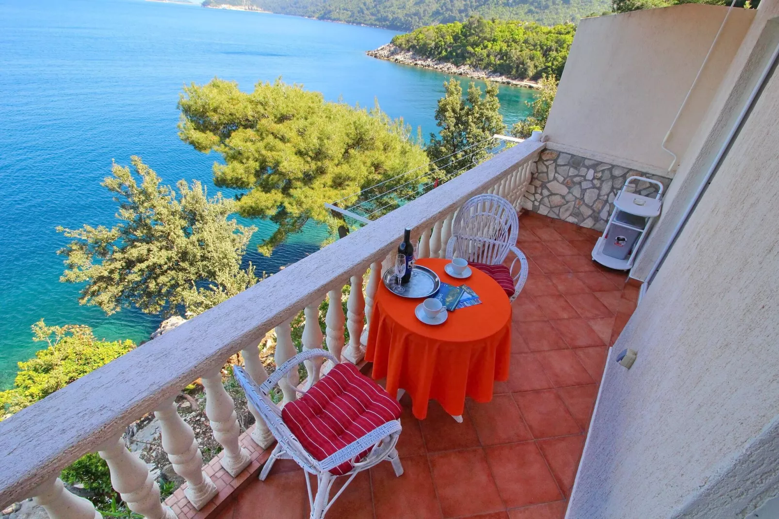 Apartments Filipović - Comfort One-Bedroom Apartment with Balcony and Sea View (A2)-Terrasbalkon