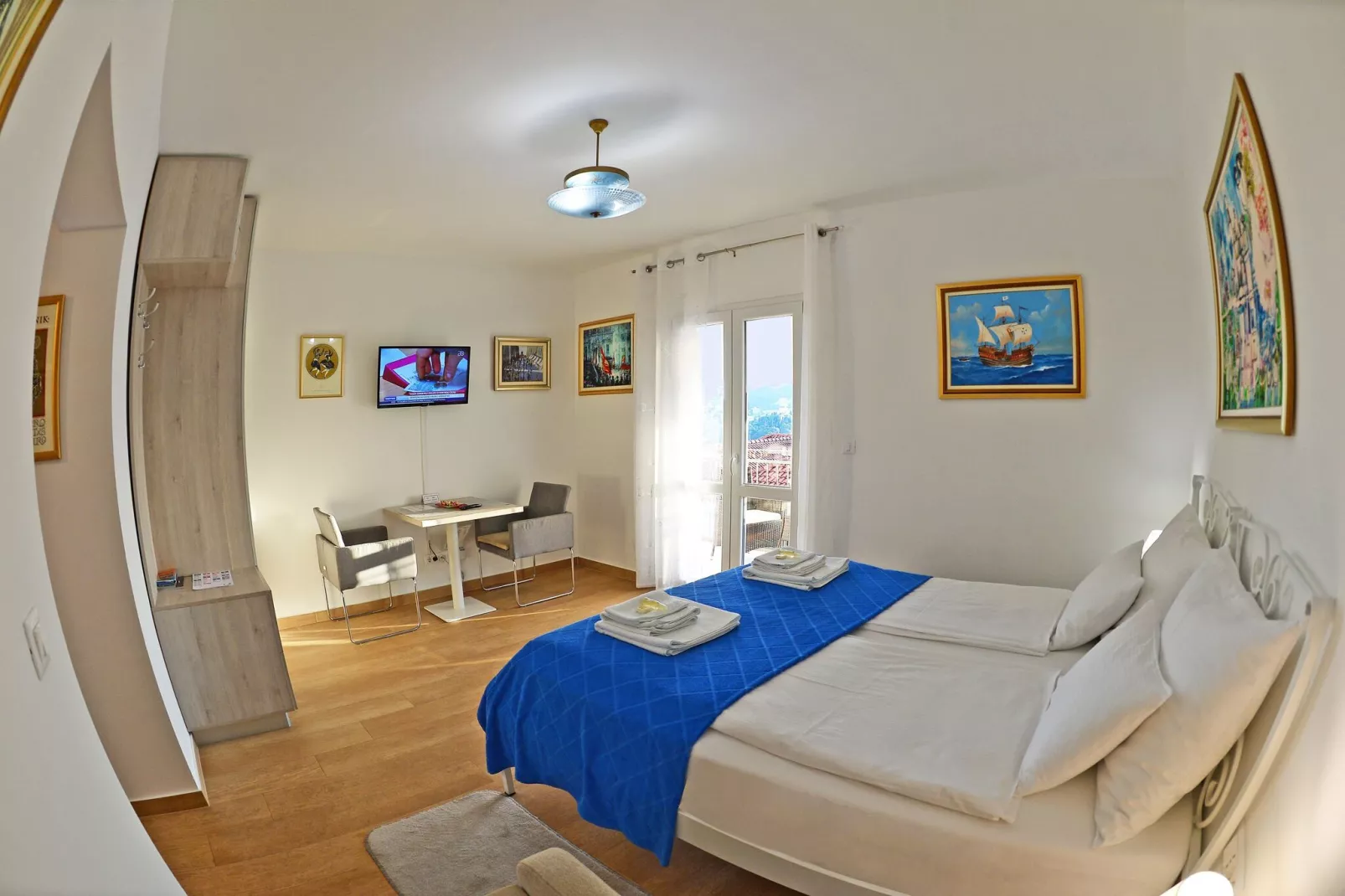 Nika Family Apartments - Comfort Studio Apartment with Balcony and Sea View (A4)-Slaapkamer