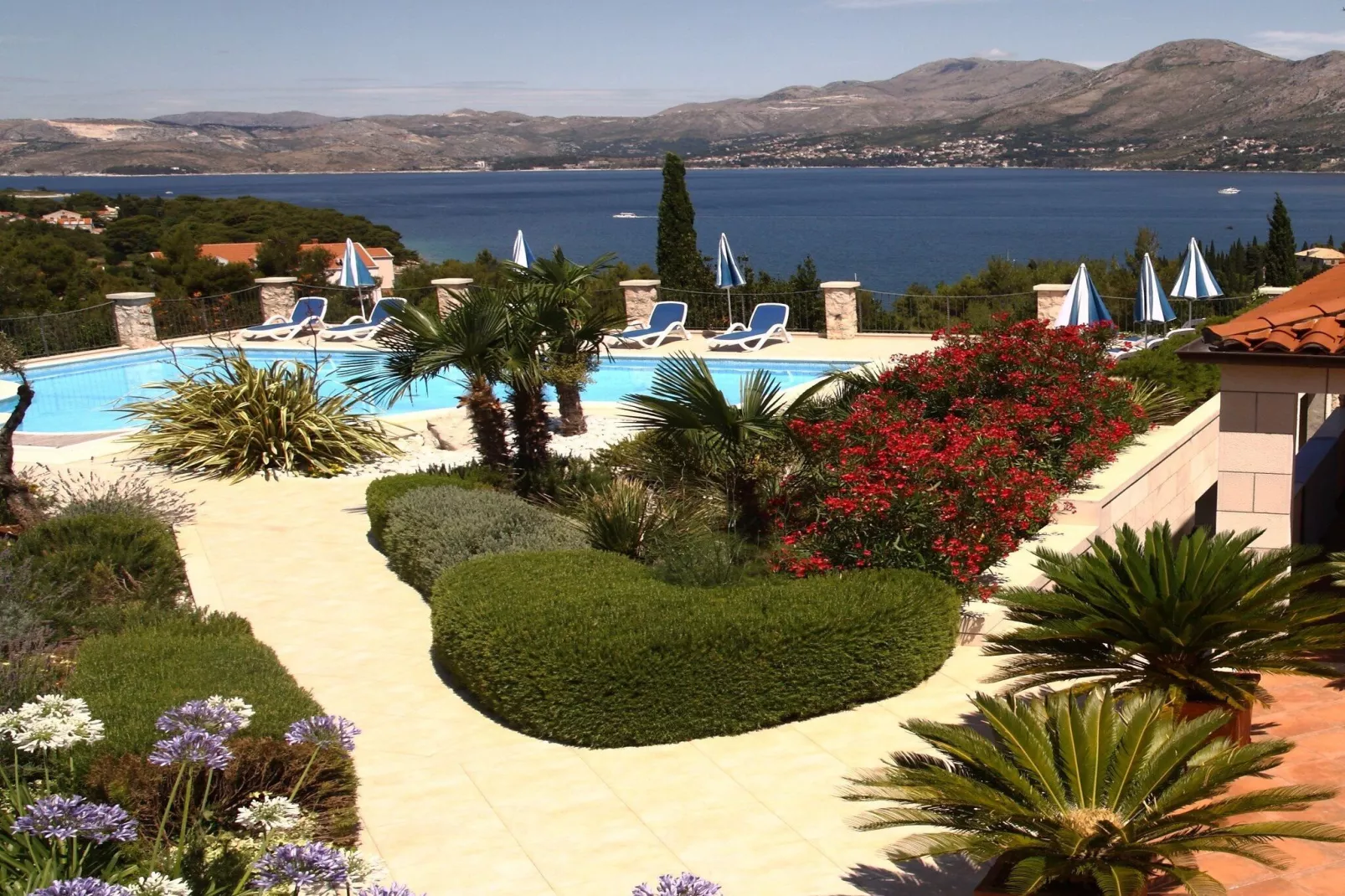 Villa Alegria Cavtat - One Bedroom Apartment with Balcony and Sea View (Apartment A)-Zwembad