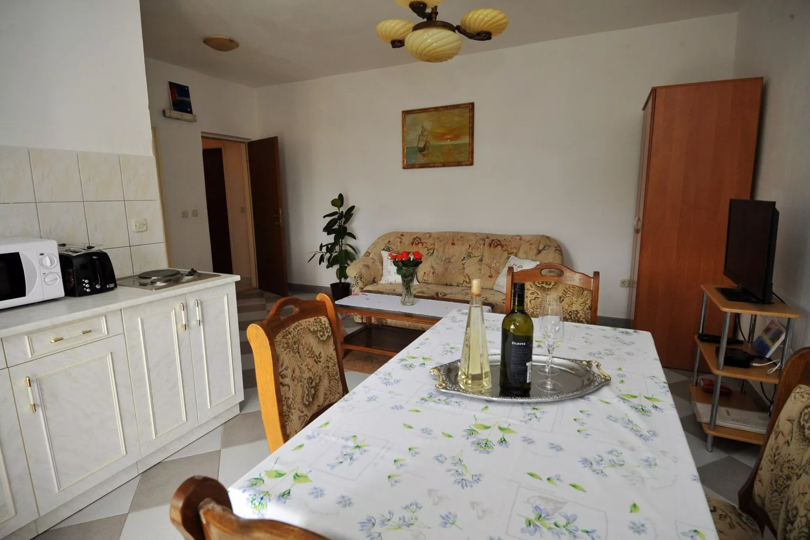 Apartments Sea Star (Mlini) - One Bedroom Apartment with Balcony (A2)-Keuken