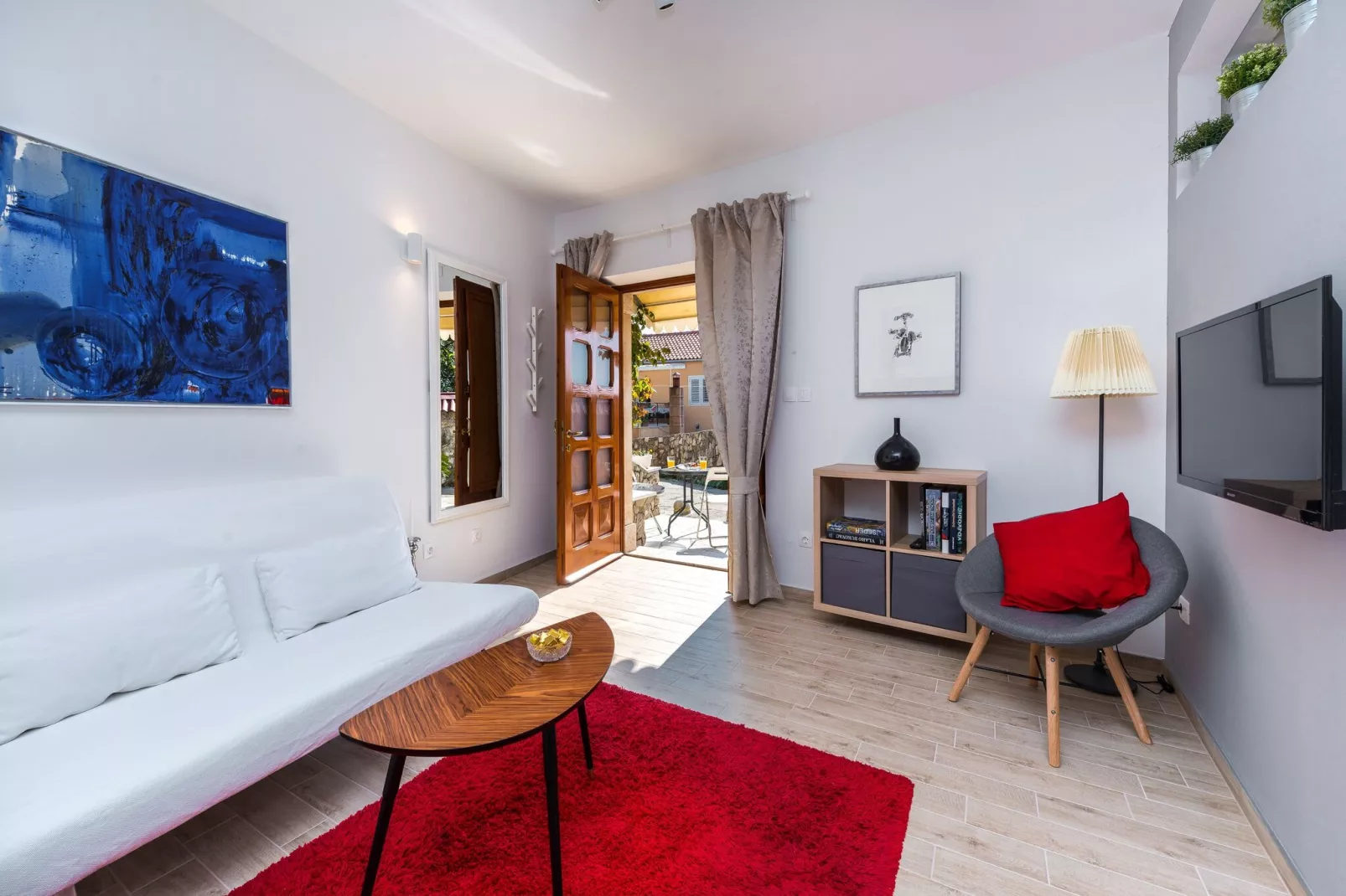 Romance Apartments Dubrovnik - One Bedroom Apartment with Terrace (R1)-Woonkamer