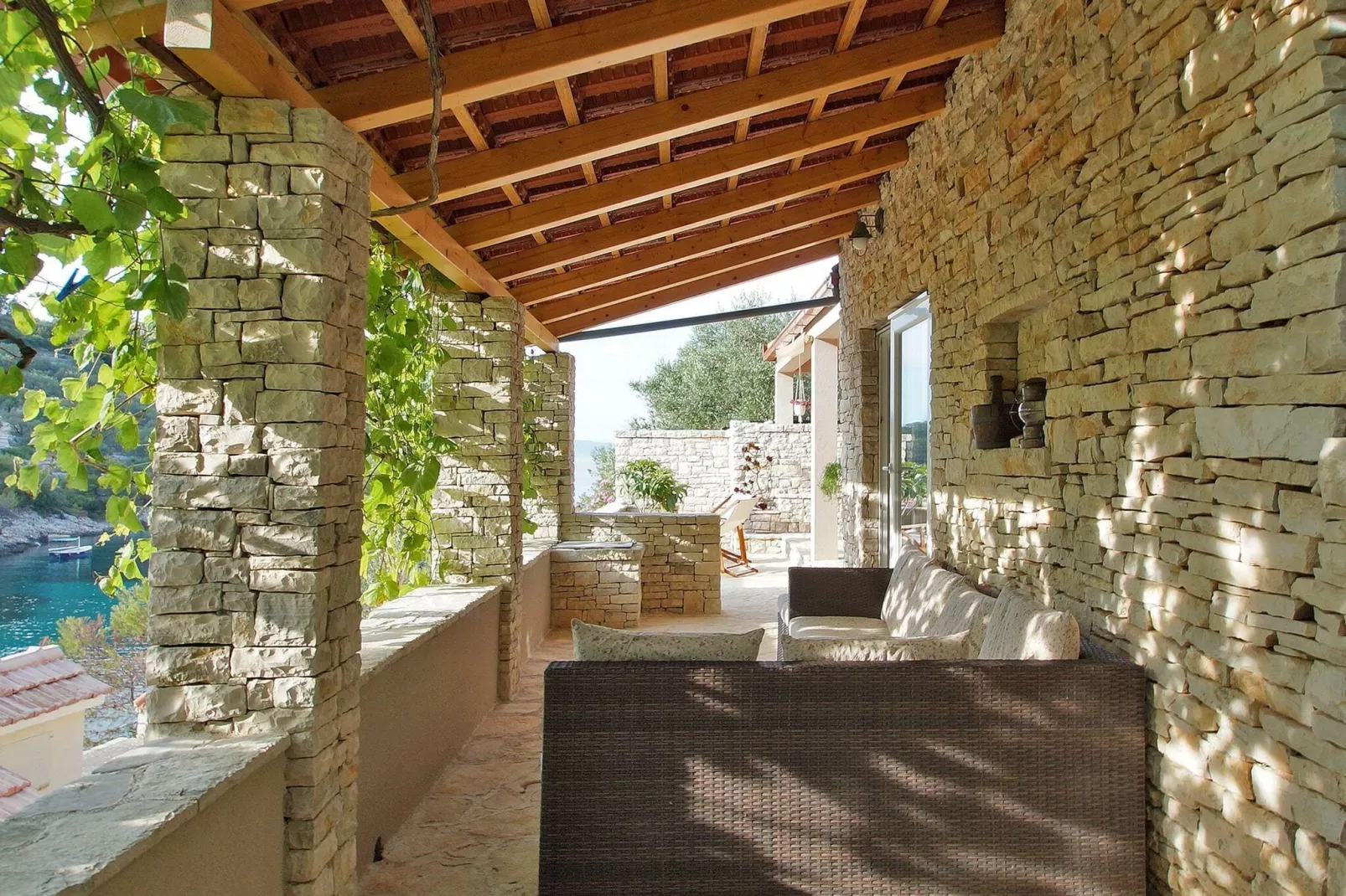 Stone House Mia - Two Bedroom Stone House with Terrace and Sea View-Terras