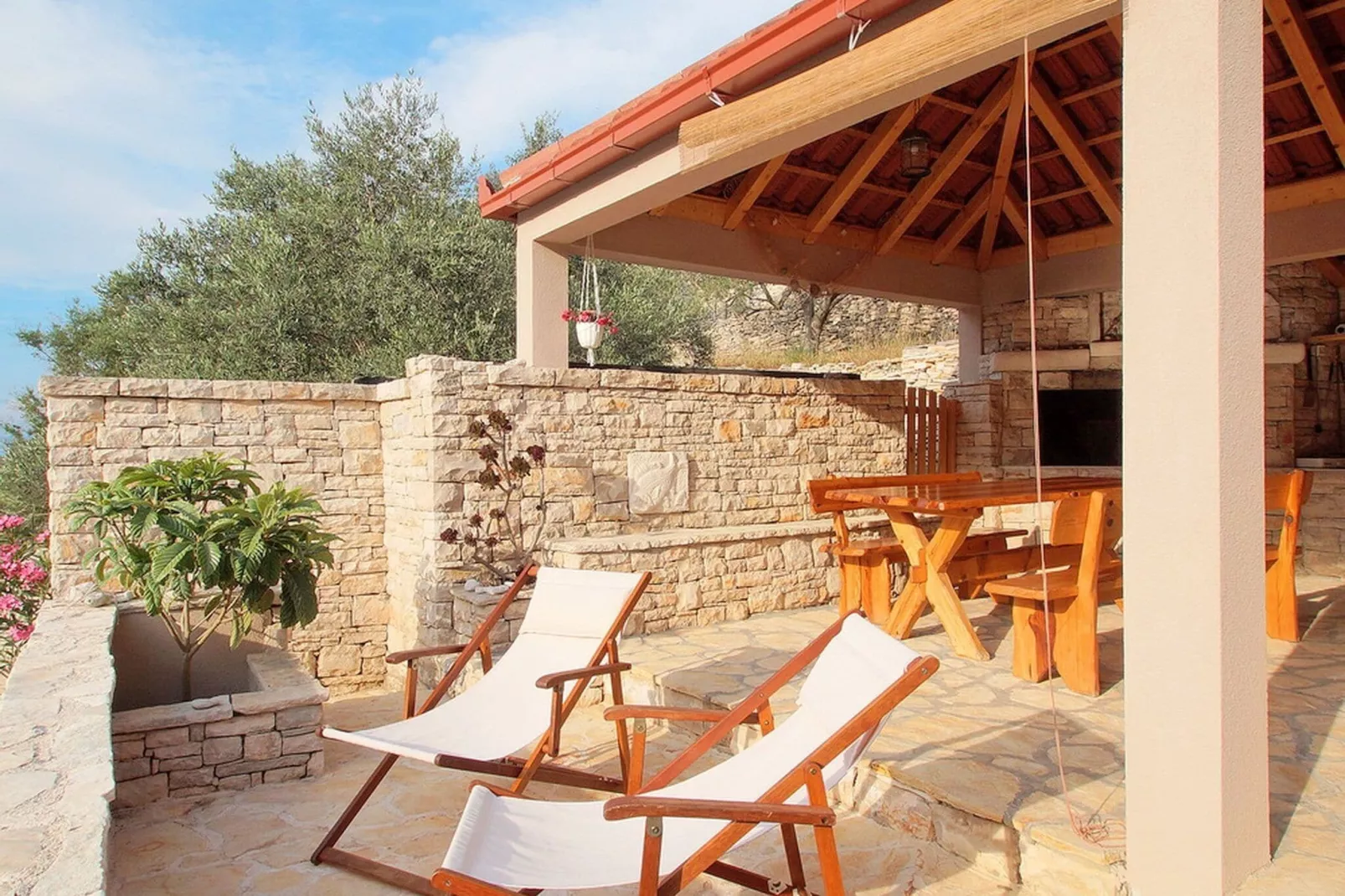 Stone House Mia - Two Bedroom Stone House with Terrace and Sea View-Terras