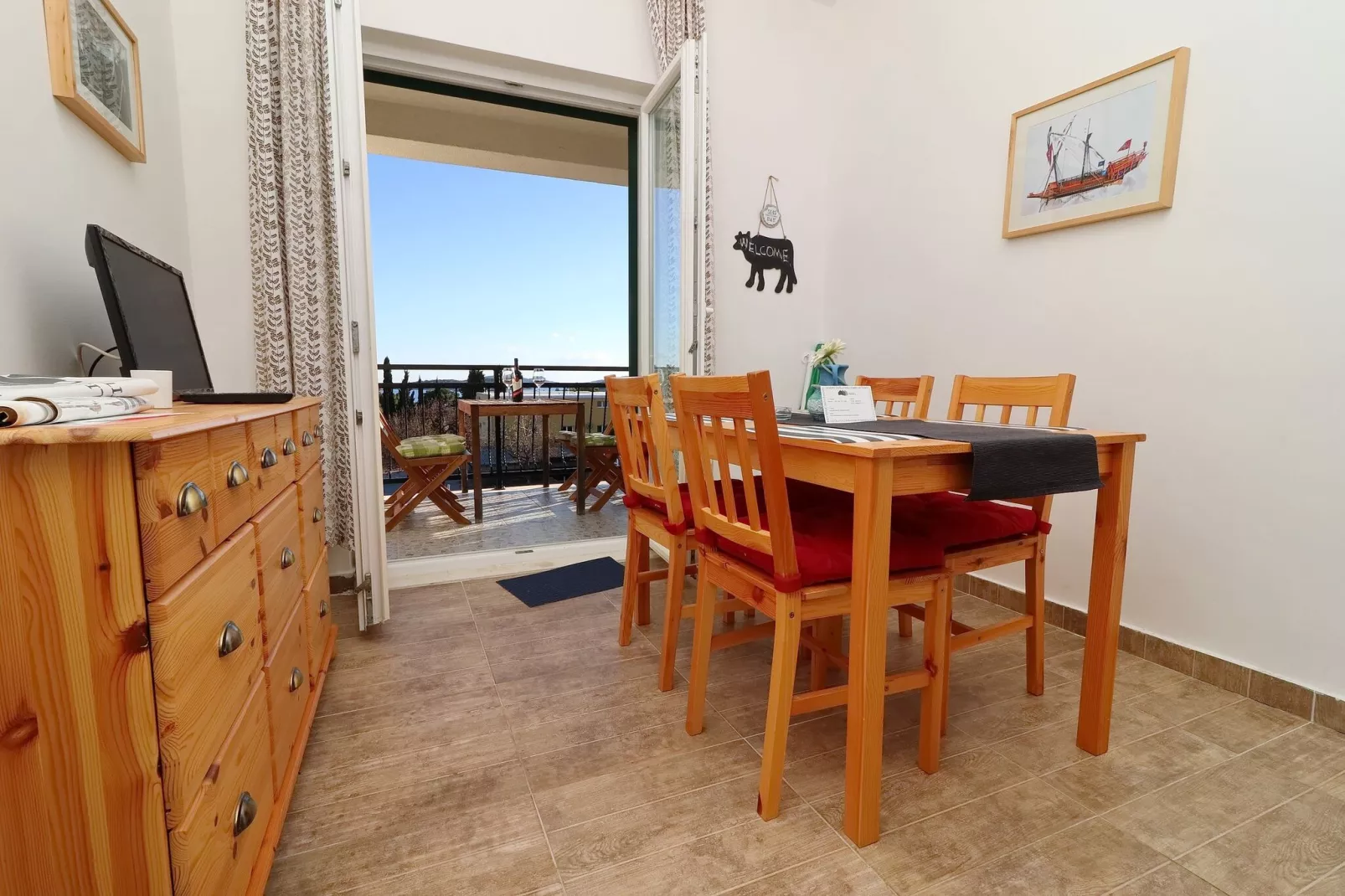 Apartments Trstenica-Standard Two Bedroom Apartment with Balcony and Sea View ( H )