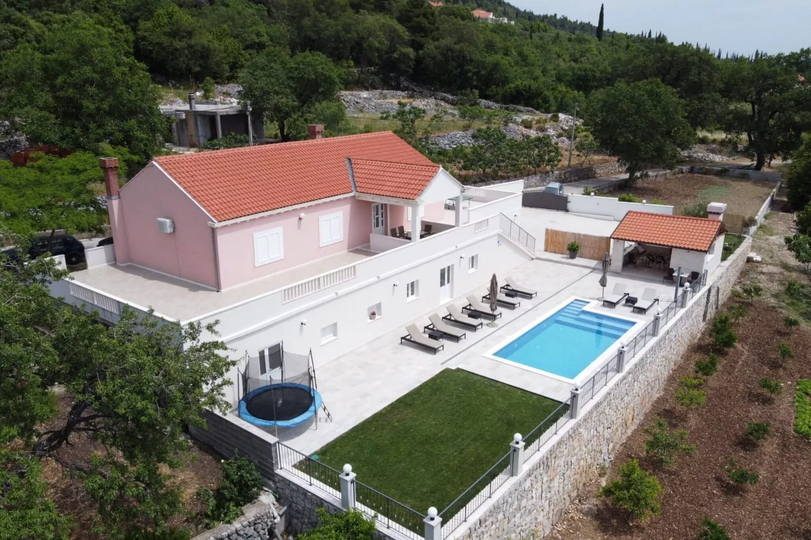 Villa Dragić- Four Bedroom Villa with Swimming Pool, Terrace and Sea View-Uitzicht