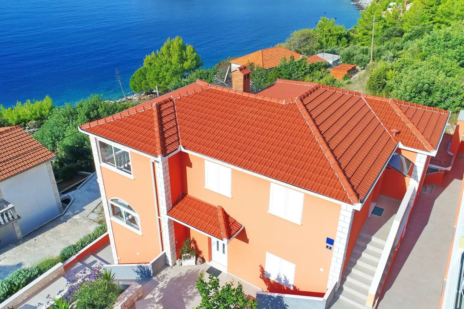 Holiday Home Adriatic View-Five Bedroom Holiday Home with Pool and Sea View-Buitenlucht