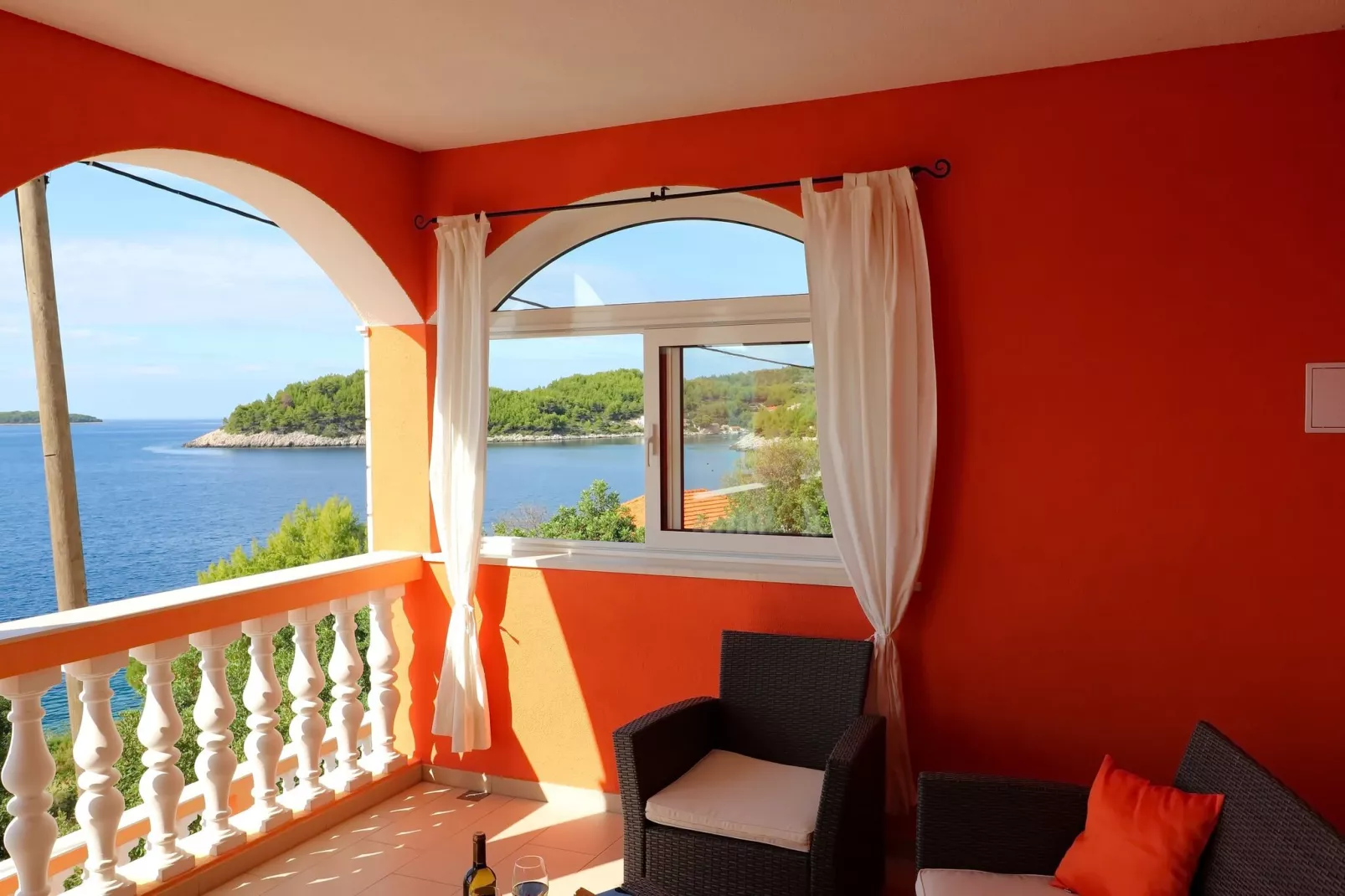 Holiday Home Adriatic View-Five Bedroom Holiday Home with Pool and Sea View-Terras