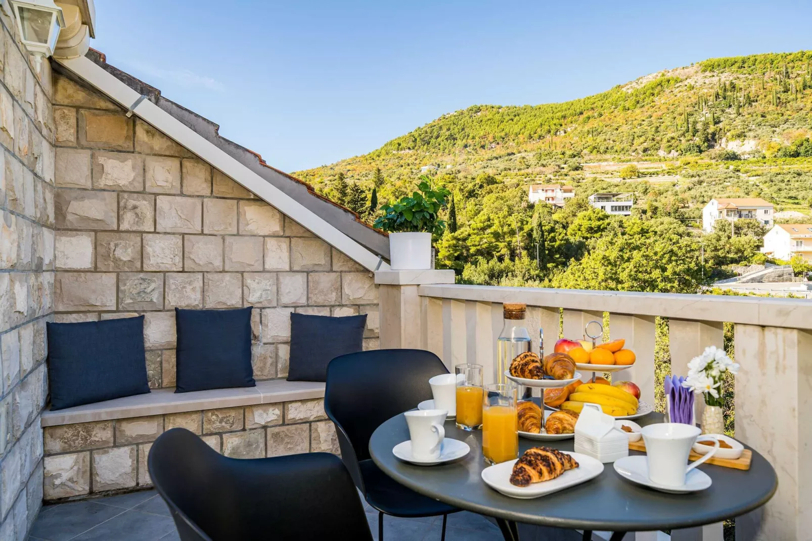 Apartments Vodnica-One Bedroom Apartment with  Balcony and Partial Sea View A2-Terras